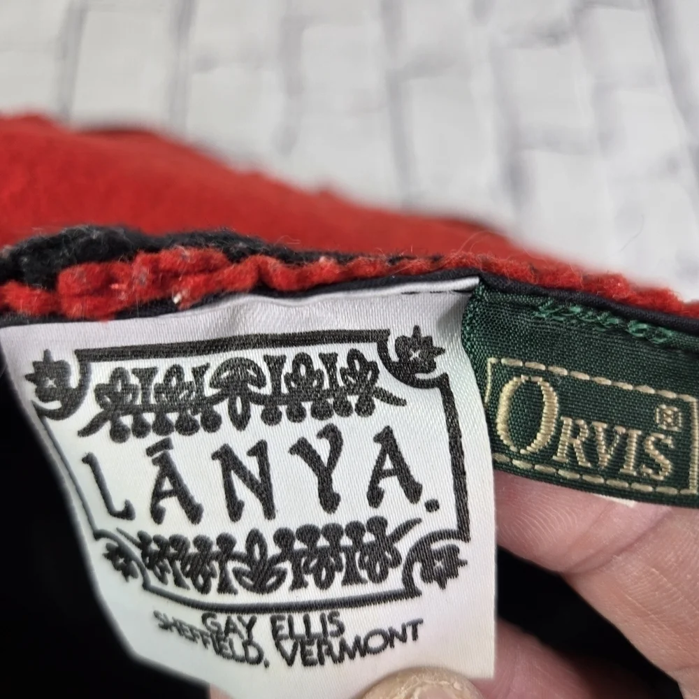 Vtg Lanya Vermont Orvis wool folk ethnic backpack purse rare htf
